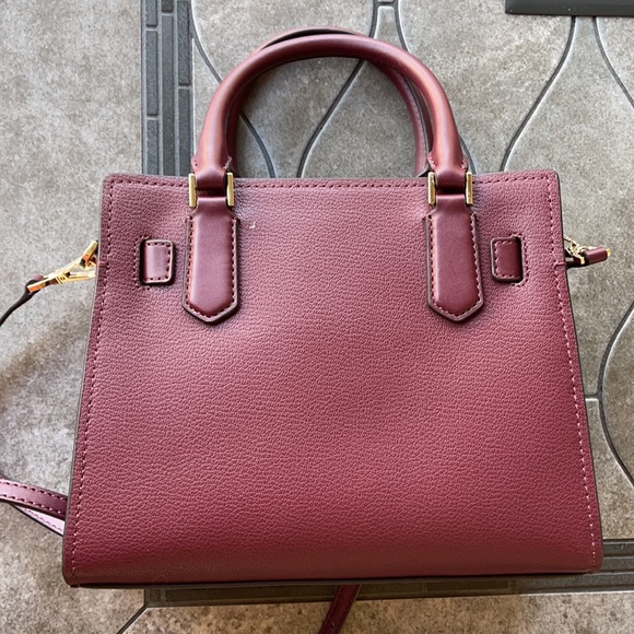 Michael Kors Hamilton Small Satchel Shoulder Crossbody Bag Dark Cherry NWT - Picture 5 of 15
